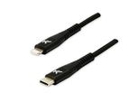 Logo Cavo Usb (2.0) Usb C Maschio - Apple Lightning Maschio 1 M Nero Mfi, Nylon 5V/3A