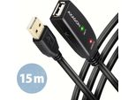 Axagon Axagon ADR-215 Cavo Di Prolunga/Ripetizione Attiva Usb 2.0 A-M -> A-F 15 M - Kabel - Cavo Digitale/Dati Usb Usb A Nero