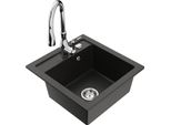Mexen Vito Lavello In Granito A 1 Vasca Con Miscelatore Da Cucina Savita, Nero/Oro Metallizzato - 6503-75-672601-00