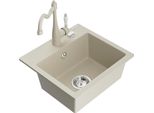 Mexen Milo Lavello In Granito A 1 Vasca Con Rubinetto Da Cucina Carla, Beige - 6505-69-670700-69