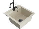 Mexen Vito Lavello Da Cucina In Granito A 1 Vasca Con Miscelatore Cucina Carla, Beige - 6503-69-670700-70