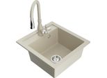 Mexen Vito Lavello In Granito A 1 Vasca Con Rubinetto Da Cucina Savita, Beige - 6503-69-672601-69