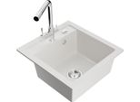 Mexen Vito Lavello In Granito A 1 Vasca Con Miscelatore Da Cucina Duero, Bianco - 6503-20-671600-00