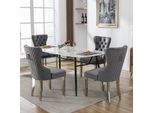 Set Di 4 Sedie Da Pranzo Flieks, Sedie Da Cucina Imbottite Con Gambe In Acciaio Inox, Sedia Da Pranzo Con Rivestimento In Velluto, Grigio