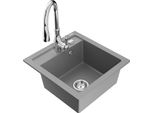 Mexen Vito Lavello In Granito A 1 Vasca Con Rubinetto Da Cucina Savita, Grigio - 6503-71-672601-00