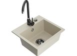 Mexen Milo Lavello In Granito A 1 Vasca Con Rubinetto Da Cucina Telma, Beige - 6505-69-670200-70