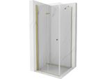 Mexen Lima Cabina Doccia Pieghevole 80 X 80 Cm, Trasparente, Oro - 856-080-080-50-00