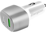 Energizer Ultimate - Caricabatterie Da Auto USB-C E USB-A 38W Pd + QC3.0 (Bianco / Argento)