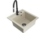 Mexen Vito Lavello In Granito A 1 Vasca Con Miscelatore Cucina Savita, Beige - 6503-69-672601-70