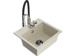 Mexen Milo Lavello In Granito A 1 Vasca Con Rubinetto Da Cucina Aster, Beige - 6505-69-73450-07-B
