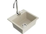 Mexen Milo Lavello In Granito A 1 Vasca Con Rubinetto Da Cucina Telma, Beige - 6505-69-670200-00