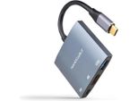 Nanocable 10.16.4306 Usb Tipo-C / Hdmi 4K Femmina - Usb Femmina - Usb Tipo-C Pd / 15 Cm / Grigio