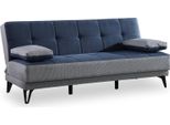 Dmora Divano Letto 3 Posti Aborigeni 87X190 Cm Nero, Di Apertura Click-Clack Reclinabile