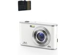 Inf Fotocamera Digitale 4K 48MP Zoom 16X Webcam Con Scheda Di Memoria Da 32 Gb D'argento
