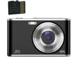 Inf Fotocamera Digitale 4K 48MP Zoom 16X Webcam Con Scheda Di Memoria Da 32 Gb Nero