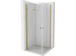 Mexen Lima Duo Cabina Doccia Pieghevole 90 X 90 Cm, Trasparente, Oro - 856-090-090-50-00-02