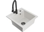 Mexen Vito Lavello In Granito A 1 Vasca Con Miscelatore Cucina Elia, Bianco - 6503-20-670101-70