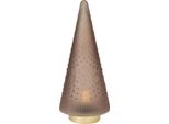 Albero Di Natale In Vetro Con Led, 37 Cm, Marrone