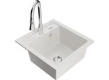 Mexen Vito Lavello In Granito Monocomparto Con Miscelatore Cucina Elia, Bianco - 6503-20-670101-00