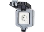 Inf Presa Da Muro Per Esterno Con Coperchio IP66 Presa Elettrica 16A 250V Grigio