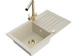 Mexen Pablo Lavello In Granito A 1 Vasca Con Sgocciolatoio E Miscelatore Da Cucina Duero, Beige - 6510-69-671600-50