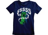Maglietta Minecraft 5-6 Anni Navy Bambini Unisex Creeperss