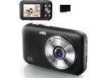 Inf Fotocamera Digitale 1080P 44MP Zoom 16X Schermo Da 2,4 Pollici, Scheda Da 32 Gb Nero