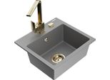 Mexen Milo Lavello In Granito A 1 Vasca Con Miscelatore Da Cucina Rita, Grigio - 6505-71-670300-50