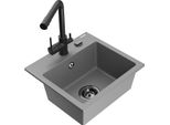 Mexen Milo Lavello In Granito A 1 Vasca Con Rubinetto Da Cucina Duero, Grigio - 6505-71-671600-70-B