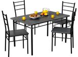 Casaria® Gruppo Di Sedute Leo Set 5 Pezzi Tavolo Da Pranzo Con 4 Sedie Set Di Mobili Per Sala Cucina Soggiorno Salotto Set Da Pranzo Tavoli Sedia