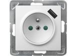 Impresja Bianco P/T Presa Singola Con Messa A Terra 2P+Z Con Schermatura + Caricatore Usb Senza Cornice