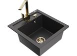 Mexen Vito Lavello In Granito A 1 Vasca Con Miscelatore Cucina Rita, Nero Maculato - 6503-76-670300-50
