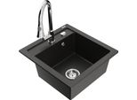 Mexen Vito Lavello In Granito A 1 Vasca Con Rubinetto Da Cucina Elia, Nero/Oro Metallico - 6503-75-670101-00