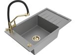 Mexen Elias Lavello In Granito A 1 Vasca Con Scolapiatti E Miscelatore Duo, Grigio - 6511-71-671701-57-G