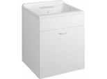 Lavabo In Plastica Con Mobile Base 60X50 Cm, Incluso Sifone
