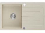 Mexen Bruno Lavello In Granito A Una Vasca Con Sgocciolatoio 795 X 495 Mm, Beige, Sifone Cromato - 6513791010-69