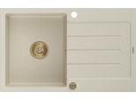 Mexen Bruno Lavello In Granito A 1 Vasca Con Scolapiatti 795 X 495 Mm, Beige, Sifone Dorato - 6513791010-69-G