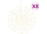 Luci Di Natale Pirotecniche 8 Pezzi 140 Led Bianco Caldo 17Cm