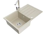 Mexen Bruno Lavello In Granito A 1 Vasca Con Scolapiatti E Rubinetto Da Cucina Rita, Beige - 6513-69-670300-00