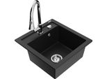 Mexen Vito Lavello In Granito A 1 Vasca Con Miscelatore Da Cucina Elia, Nero - 6503-77-670101-00