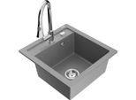 Mexen Vito Lavello In Granito A 1 Vasca Con Rubinetto Da Cucina Elia, Grigio - 6503-71-670101-00