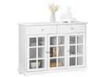 Sobuy FSB77-W Mobile Da Cucina Isola Da Cucina Cassettiera Tavolino Da Bar Tavolo Da Pranzo Buffet Bianco Wd 119X90X40Cm