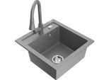 Mexen Vito Lavello In Granito 1 Vasca Con Rubinetto Da Cucina Elia, Grigio - 6503-71-670101-71