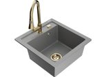 Mexen Vito Lavello In Granito A 1 Vasca Con Miscelatore Cucina Elia, Grigio - 6503-71-670101-50