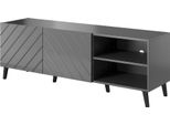 Cama Meble Tavolo Tv Abeto 150 - Grafite / Grafite Lucido