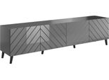 Cama Meble Tavolo Tv Abeto 200 - Grafite / Grafite Lucido