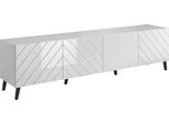 Cama Armadio Rtv Abeto 200X42X52 Bianco/Bianco-Lucido