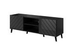 Tavolo Tv Cama Meble Abeto 150 - Nero / Nero Lucido