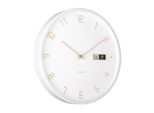 Karlsson - Orologio Da Parete Data Flip - Bianco