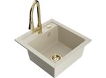 Mexen Vito Lavello In Granito A 1 Vasca Con Miscelatore Da Cucina Elia, Beige - 6503-69-670101-50